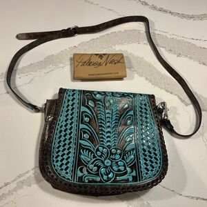 Patricia Nash Brown and Blue Crossbody Bag